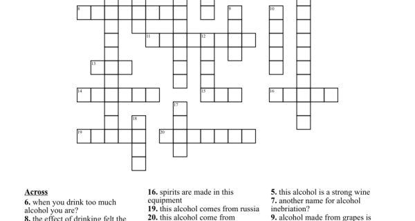 for addicted to alcohol crossword clue